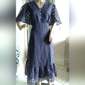 BNWT BLOOMCHIC BLUE DRESS SHEER W/ LINING ( DRESSY ELEGANT) GORGEOUS SZ. 12